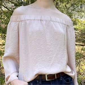 LUCKY Brand off shoulder beige top, SMALL. NEW WITH TAGS! Originally $70!!
